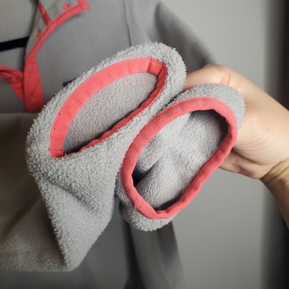 Patagonia Synchilla Snap T Pull Over Jacket Grey Fleece Pink Trim Kids 14 XL - Picture 5 of 12